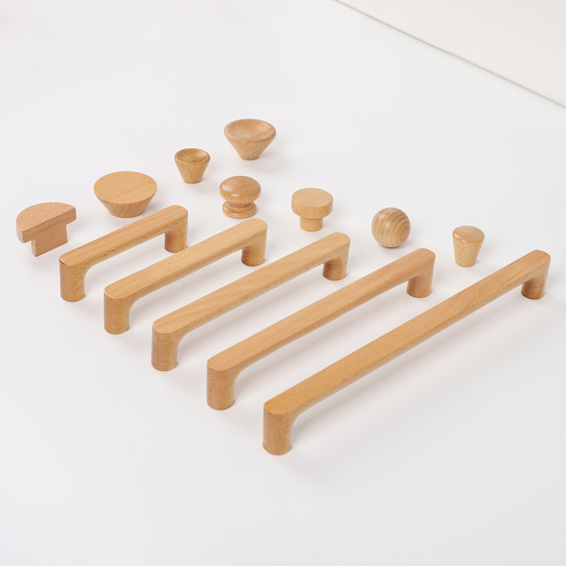 Furniture Hardware Nut - Nordic Wooden Furniture Handles Beech Wood