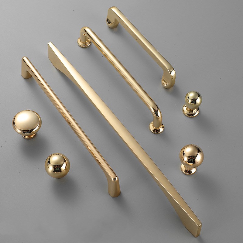 Furniture Hardware Nut - Zinc Alloy Bright Gold Kitchen Cabinet