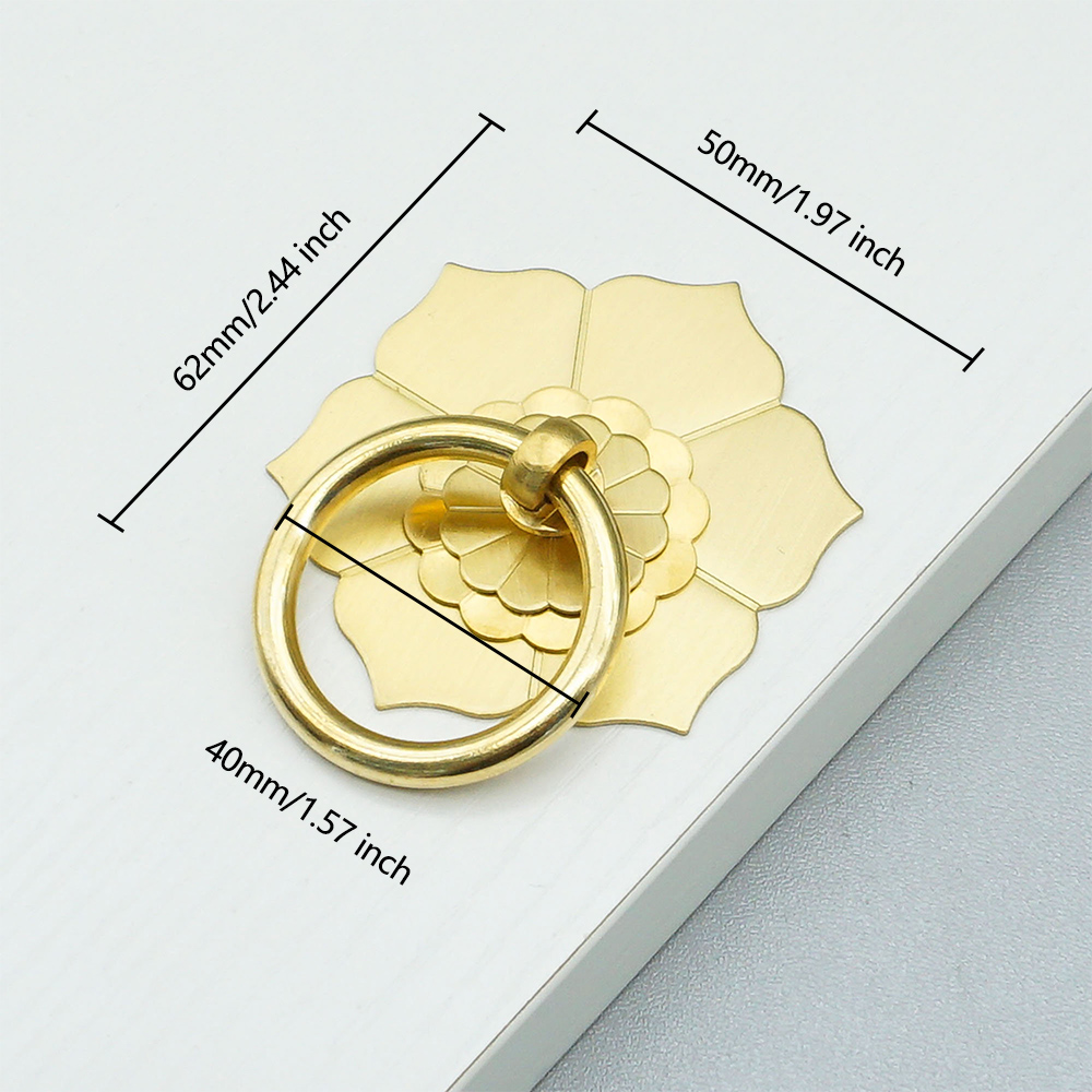 Furniture Hardware Drop Pulls - Floral Brass Cabinet Door Knobs Drop