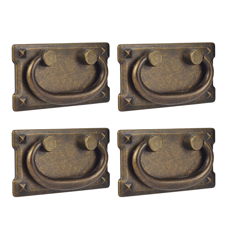 Universal Furniture Hardware - 4Pcs Vintage Antique Bronze Drawer Ring