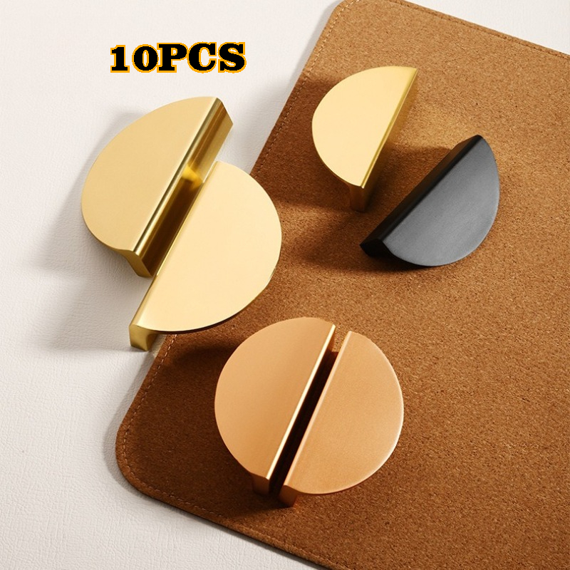 Furniture Hardware Wholesale - 10 PCS Simple Semicircle Black Gold