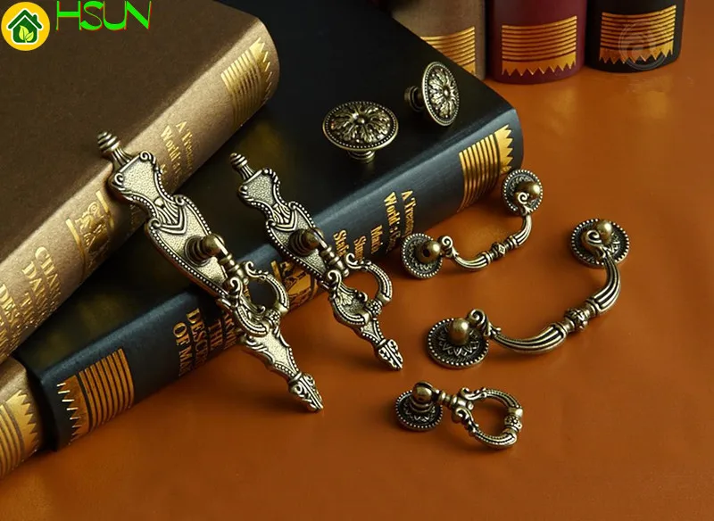 Furniture Hardware Drop Pulls - 2 pcs 6style Countryside Dresser Pulls