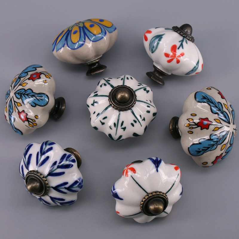 1x Flower Leaft Ceramic Retro  - Furniture Hardware Nut ulasan dan harga