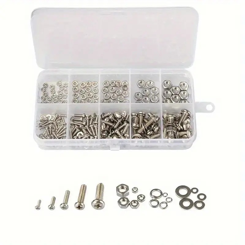 320PCS Hex Nuts & Bolts Set M2 - Universal Furniture Hardware ulasan dan harga
