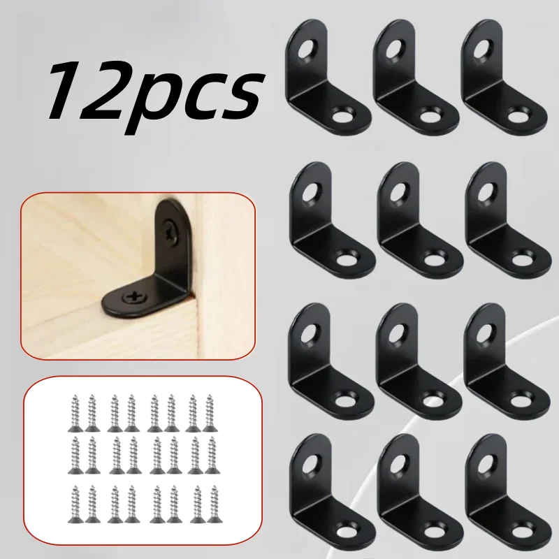 12pcs black metal right angle  - Used Furniture Hardware ulasan dan harga