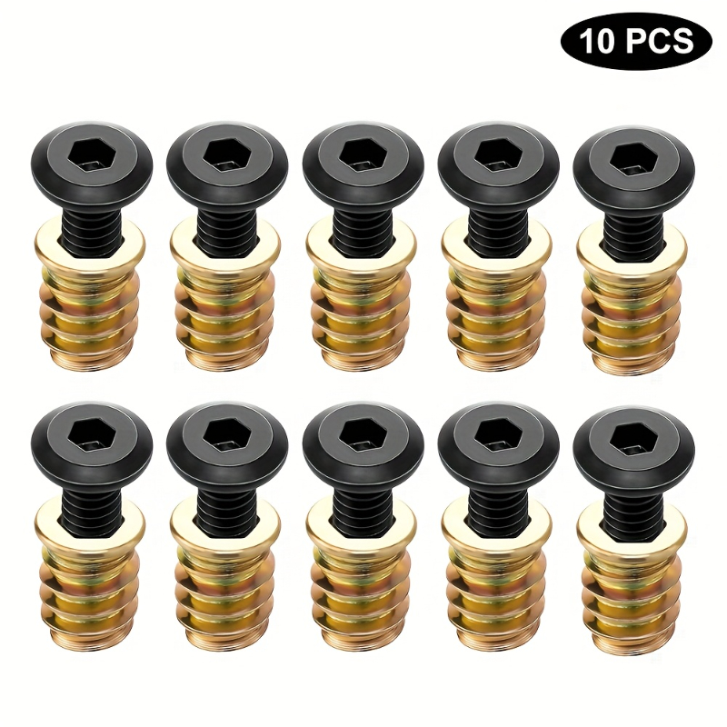 10PCS Threaded Inserts Nut Com - Furniture Hardware Tools ulasan dan harga