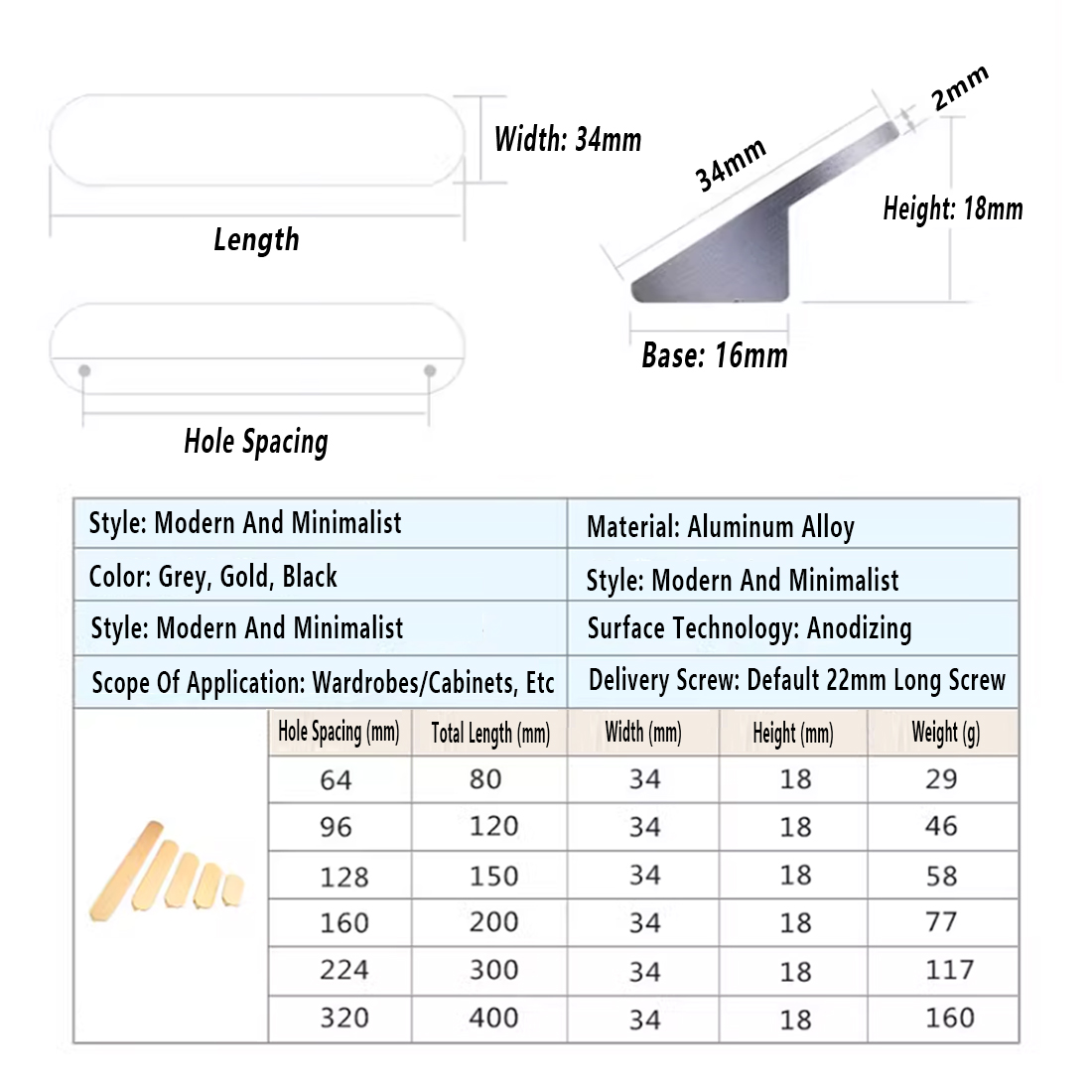 64~320mm Aluminum Alloy Edge S - Furniture Hardware Nut ulasan dan harga