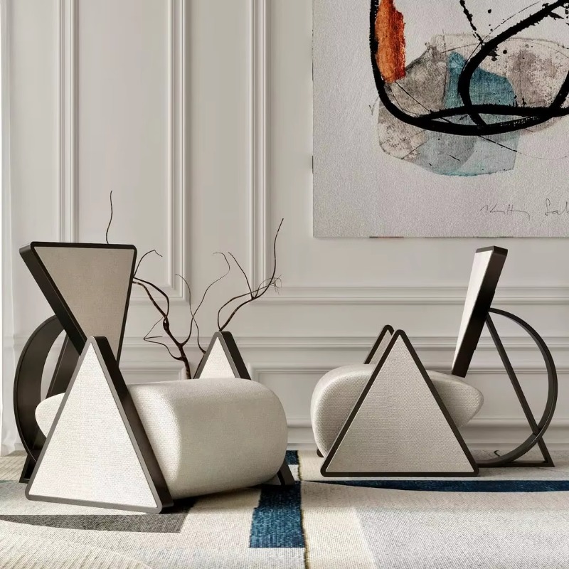 Modern metal triangular lounge - Used Furniture Hardware ulasan dan harga