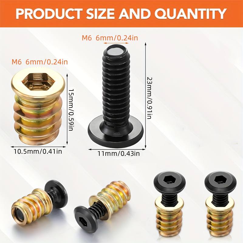 10PCS Nut Threaded Inserts Com - Furniture Hardware Tools ulasan dan harga