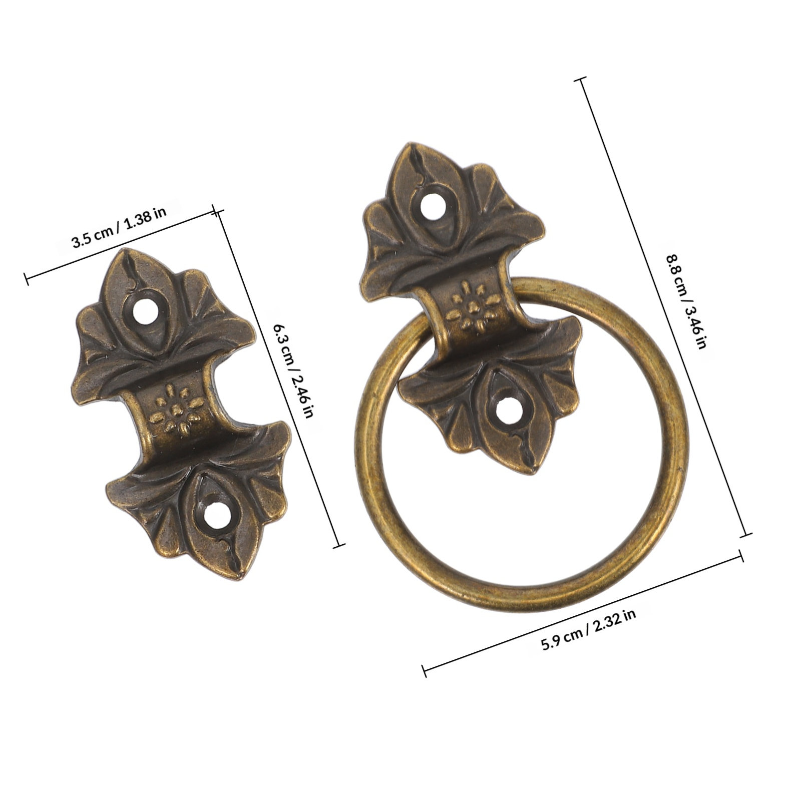 2Pcs Style Drop Ring Pulls Zin - Furniture Hardware Drop Pulls ulasan dan harga