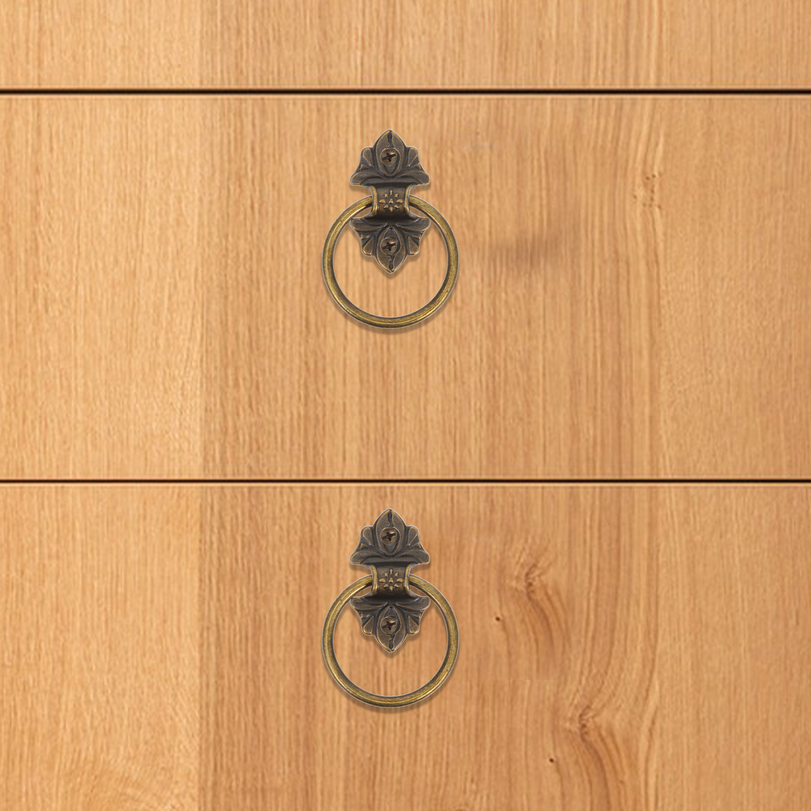 2Pcs Retro Drop Ring Cabinet P - Furniture Hardware Drop Pulls ulasan dan harga